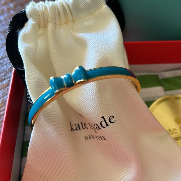 Kate spade bow bangle bracelet blue with gift box - Picture 2 of 10